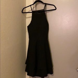 Francesca’s Black Keyhole Back Dress with Lace